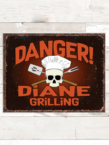 Danger Grilling NA Tin Sign 16 x 12.5