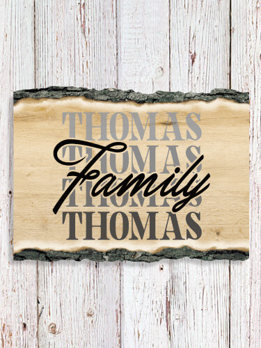 Family Repeat NA Faux Sliced Log Plaque