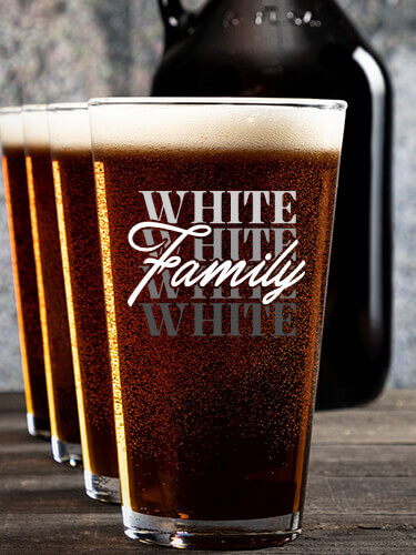 Family Repeat NA 1 Color Printed Growler 4 Color Pint Glass Gift Set