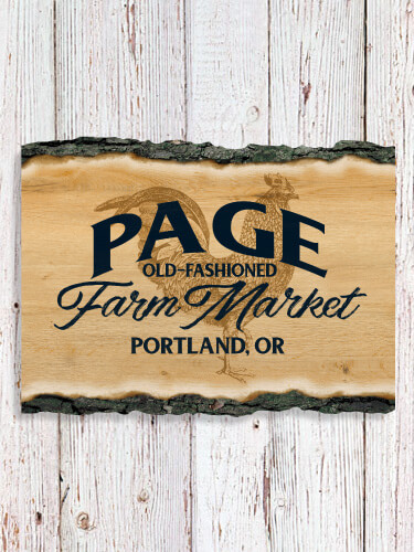 Farm Market NA Faux Sliced Log Plaque