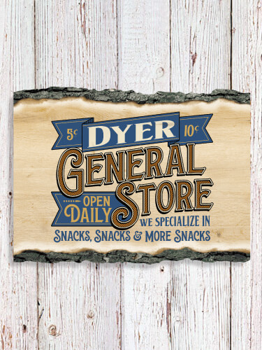 General Store NA Faux Sliced Log Plaque