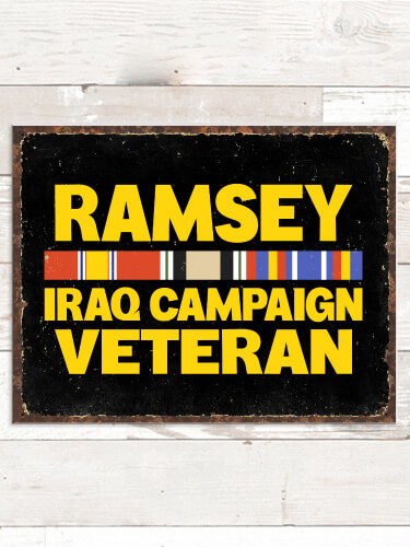 Iraq Campaign Veteran NA Tin Sign 16 x 12.5