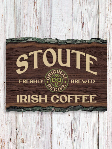 Irish Coffee NA Faux Sliced Log Plaque