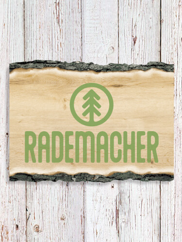 Pine Tree NA Faux Sliced Log Plaque