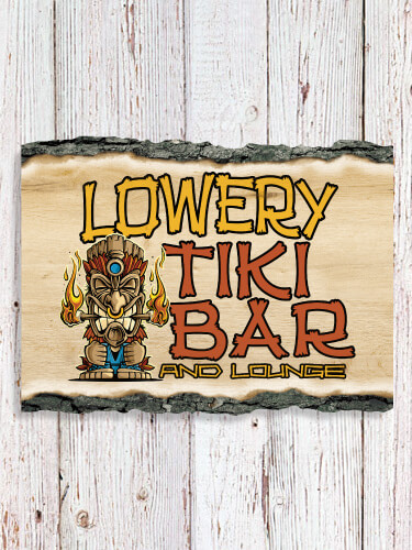 Tiki Bar NA Faux Sliced Log Plaque