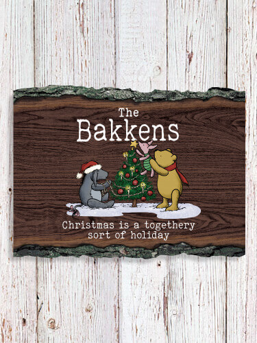 Togethery Holiday NA Faux Sliced Log Plaque