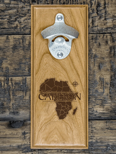 African Heritage Natural Cherry Cherry Wall Mount Bottle Opener - Engraved