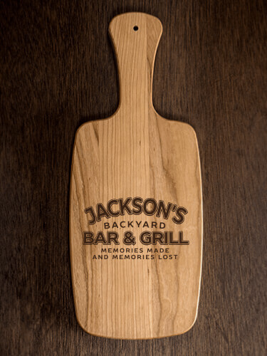 Backyard Bar and Grill Natural Cherry Cherry Wood Cheese Board - Engraved