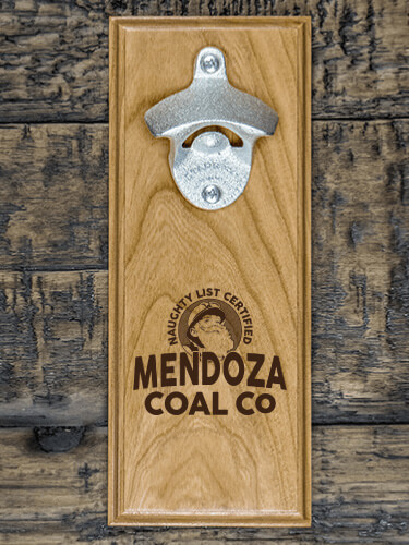 Christmas Coal Company Natural Cherry Cherry Wall Mount Bottle Opener - Engraved