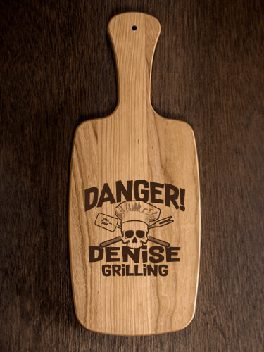 Danger Grilling Natural Cherry Cherry Wood Cheese Board - Engraved