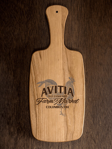 Farm Market Natural Cherry Cherry Wood Cheese Board - Engraved