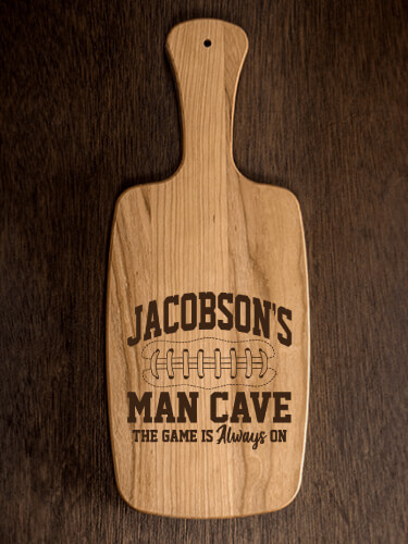 Football Man Cave Natural Cherry Cherry Wood Cheese Board - Engraved