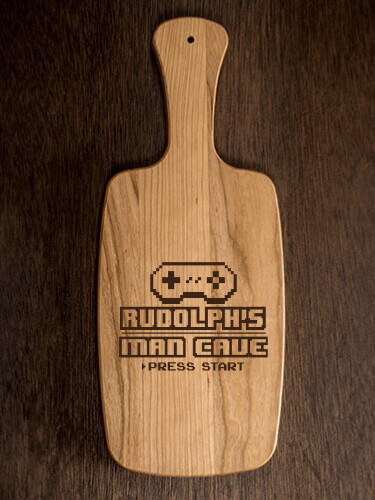 Gamer Man Cave Natural Cherry Cherry Wood Cheese Board - Engraved