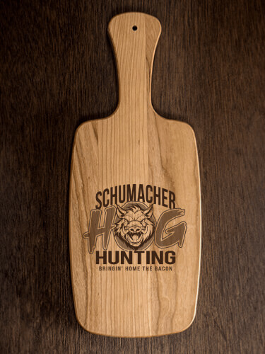 Hog Hunting Natural Cherry Cherry Wood Cheese Board - Engraved