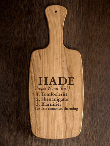 Irish Definition Natural Cherry Cherry Wood Cheese Board - Engraved