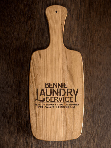 Laundry Service Natural Cherry Cherry Wood Cheese Board - Engraved