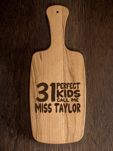 Perfect Kids Natural Cherry Cherry Wood Cheese Board - Engraved