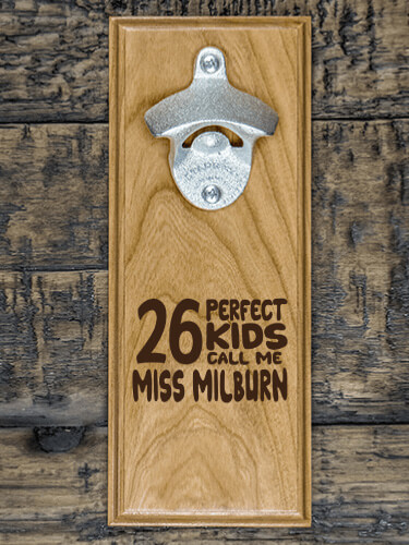 Perfect Kids Natural Cherry Cherry Wall Mount Bottle Opener - Engraved