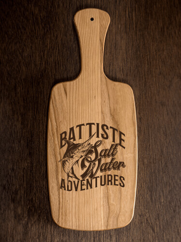 Salt Water Adventures Natural Cherry Cherry Wood Cheese Board - Engraved