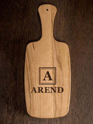 Square Monogram Natural Cherry Cherry Wood Cheese Board - Engraved