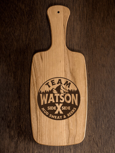 Team Side By Side Natural Cherry Cherry Wood Cheese Board - Engraved