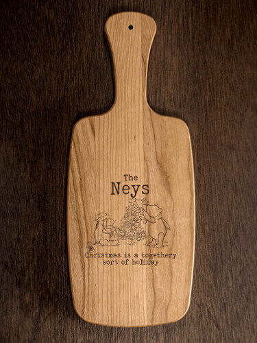 Togethery Holiday Natural Cherry Cherry Wood Cheese Board - Engraved