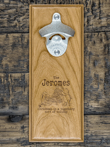 Togethery Holiday Natural Cherry Cherry Wall Mount Bottle Opener - Engraved