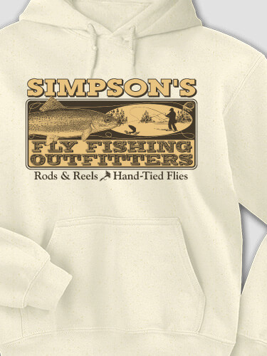 Fly Fishing Natural Adult Hooded Sweatshirt