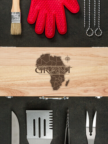 African Heritage Natural Hevea Hardwood 10 Piece BBQ Set