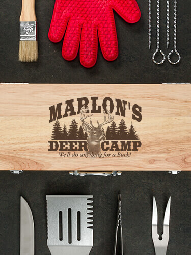 Deer Camp Natural Hevea Hardwood 10 Piece BBQ Set