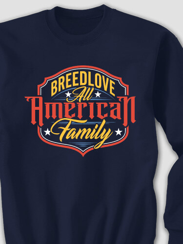 All-American Family Navy Adult Sweatshirt