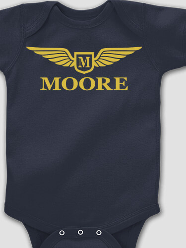 Aviation Monogram Navy Baby Bodysuit