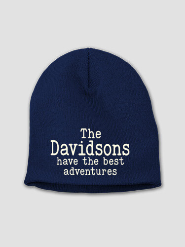 Best Adventures Navy Embroidered Beanie