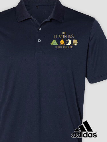 Better Together Camping Navy Embroidered Adidas Polo Shirt