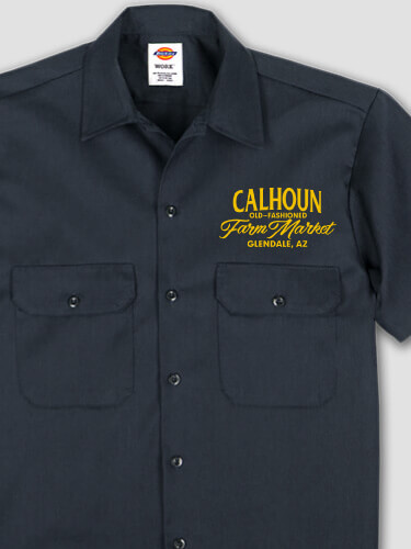 Farm Market Navy Embroidered Work Shirt