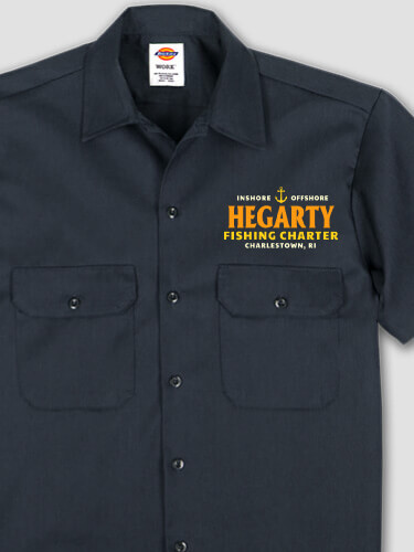 Fishing Charter Navy Embroidered Work Shirt