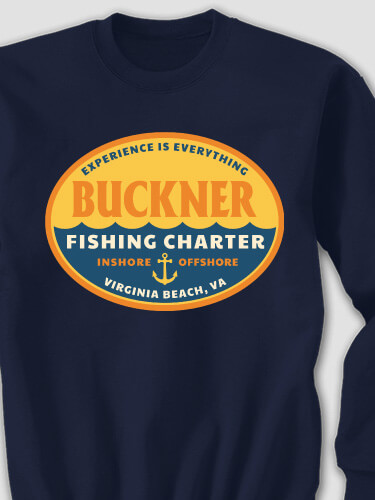 Fishing Charter Navy Adult Sweatshirt