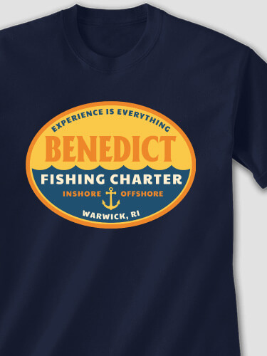 Fishing Charter Navy Adult T-Shirt