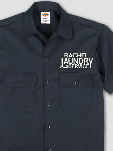 Laundry Service Navy Embroidered Work Shirt