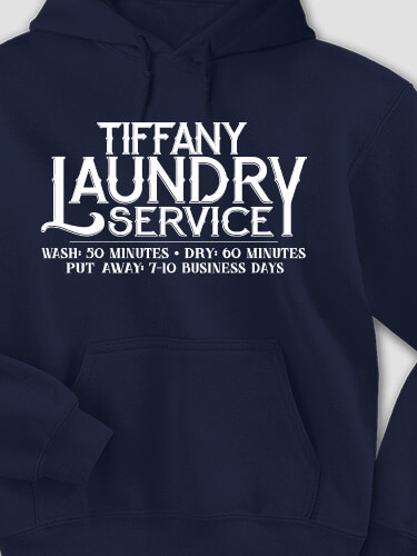 Laundry Service Navy Adult Hooded Sweatshirt