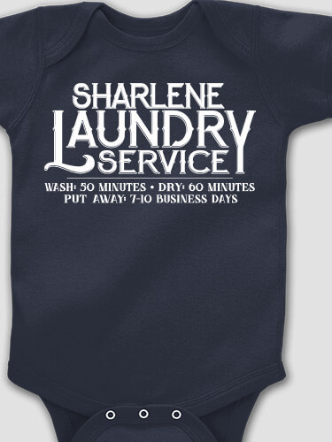 Laundry Service Navy Baby Bodysuit