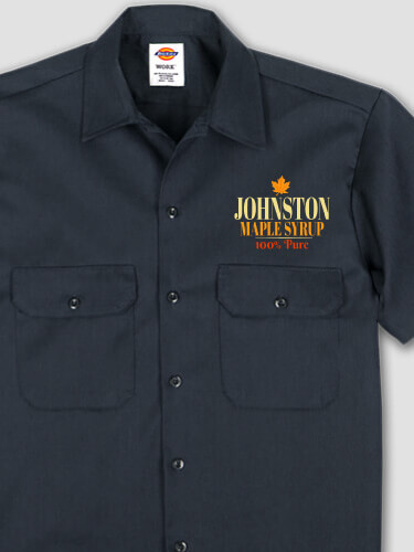 Maple Syrup Navy Embroidered Work Shirt