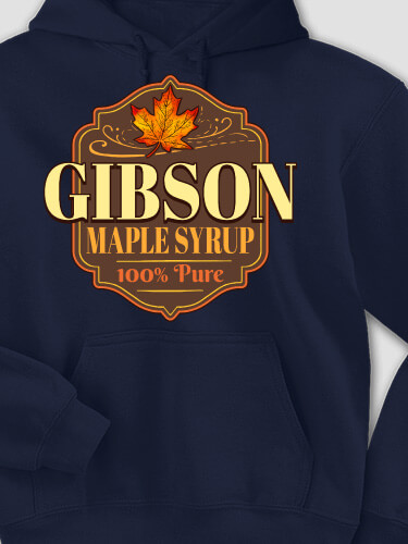 Maple Syrup Navy Adult Hooded Sweatshirt