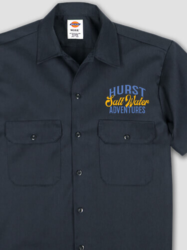 Salt Water Adventures Navy Embroidered Work Shirt