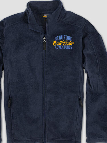 Salt Water Adventures Navy Embroidered Zippered Fleece