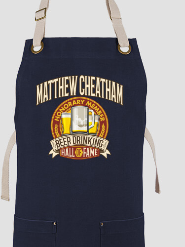 Navy/Stone Beer Drinking Hall Of Fame Personalized canvas-work-apron 