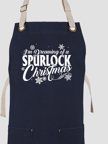 Navy/Stone Dreaming Of Christmas Personalized canvas-work-apron 