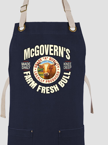 Farm Fresh Bull Navy/Stone Canvas Work Apron