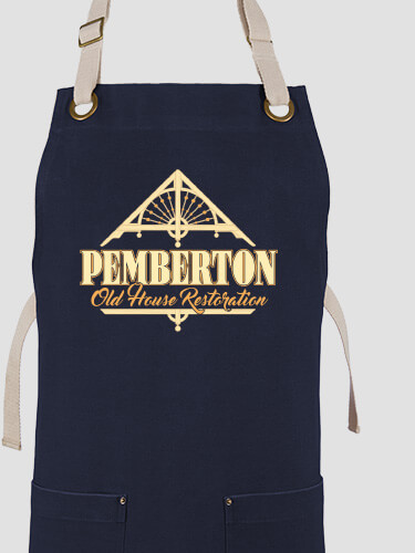 Old House Restoration Navy/Stone Canvas Work Apron