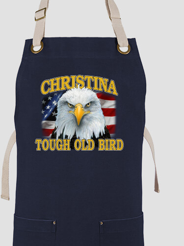 Patriotic Tough Old Bird Navy/Stone Canvas Work Apron